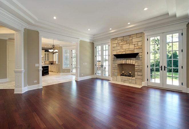 classic herringbone-patterned hardwood floor